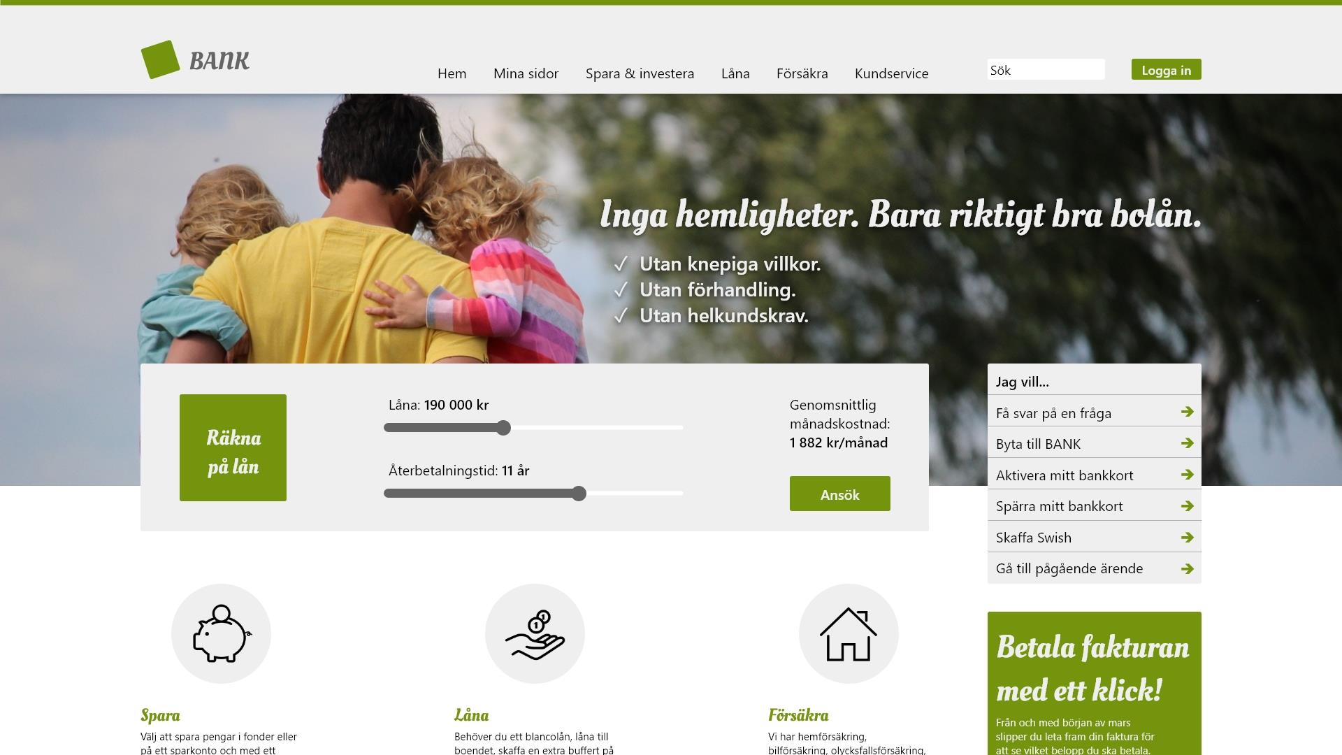 Демо-сайт банка из приложения исследования: три варианта шрифта (Oleo Script, Open Sans, Oxygen)